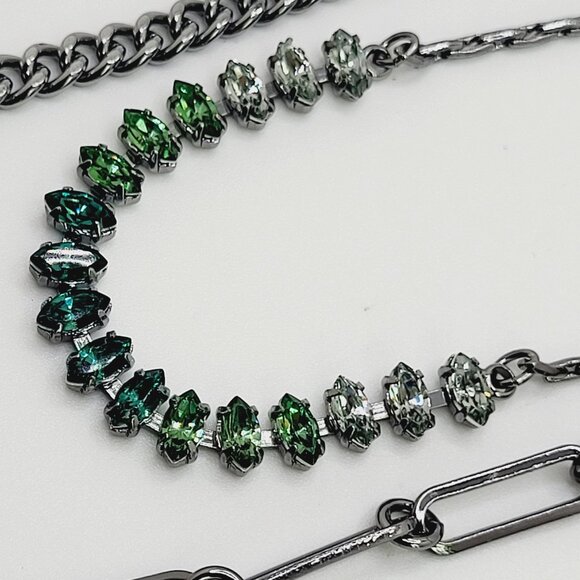 Simply Vera Vera Wang Green Botanical Rhinestone Necklace - Picture 4 of 11